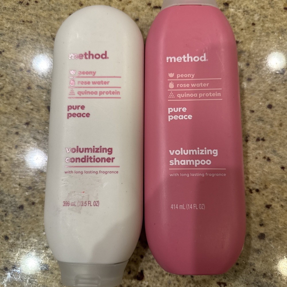 Method Volumizing Shampoo/Conditioner Pure Peace Bundle Peony & Rose Water